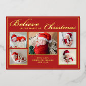 クリスマ信じス魔法赤6枚 箔シーズンカード (正面)