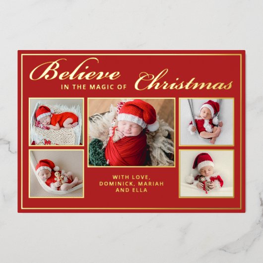 クリスマ信じス魔法赤6枚 箔シーズンカード (正面)