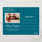 クリスマ信じス魔法青の2枚 箔シーズンポストカード (裏面)