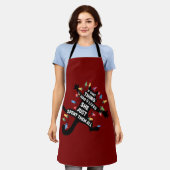 クリスマ包まれたスライトの猫9 Lives猫好き エプロン (着用した状態)