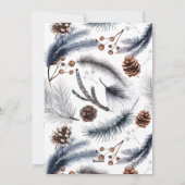 クリスマ威厳のあるス鹿素朴〔雄ジカの〕枝角パインコーン シーズンカード (裏面)