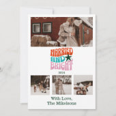 クリスマ数々のスの結婚した写真と明るい シーズンカード (正面)