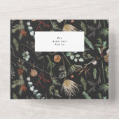 クリスマ数々のス写真のアーチ水色植物学 オールインワン招待状 (裏面)