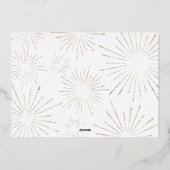 クリスマ数々のス写真モダンシルバースクリプトシック 箔シーズンカード (裏面)