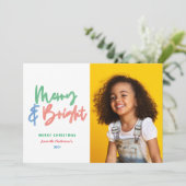 クリスマ数々のス写真明るいモダンカラフル 案内状 (スタンド正面)