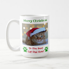 クリスマ最高のス猫パパのペット写真 コーヒーマグカップ