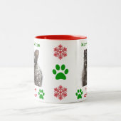 クリスマ最高のス猫パパのペット写真 ツートーンマグカップ (中央)