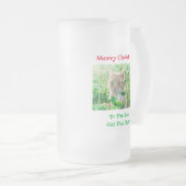 クリスマ最高のス猫パパのペット写真 フロストグラスビールジョッキ (正面右)