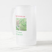 クリスマ最高のス猫パパのペット写真 フロストグラスビールジョッキ (正面左)