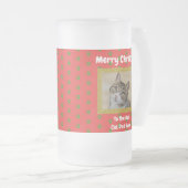 クリスマ最高のス猫パパのペット写真 フロストグラスビールジョッキ (正面右)