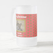 クリスマ最高のス猫パパのペット写真 フロストグラスビールジョッキ (正面左)
