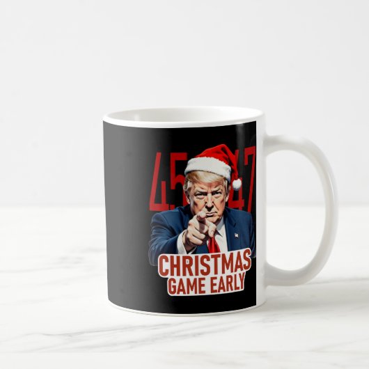 クリスマ来ストドナルドおもしろいトランプサンタクル コーヒーマグカップ (右)
