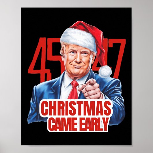 クリスマ来ストドナルドおもしろいトランプサンタクル ポスター (正面)