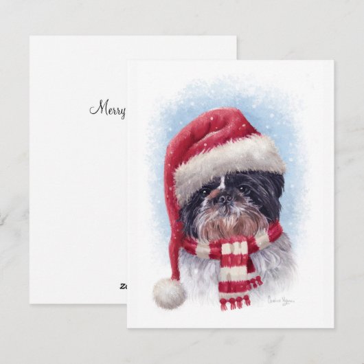 クリスマ犬 シーズンカード (正面/裏面)