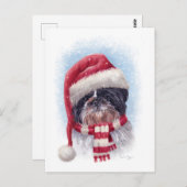 クリスマ犬 ポストカード (正面/裏面)