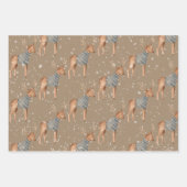 クリスマ素朴スセーターのKraft Youngトナカイ ラッピングペーパーシート (正面)