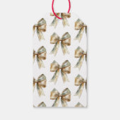 クリスマ素朴スホワイトグリーン金ゴールドボウパーソナライズされた ギフトタグ (裏面)