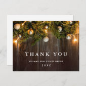 クリスマ素朴ス企業のサンキューホリデーカード ポストカード (正面/裏面)