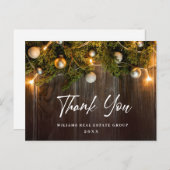 クリスマ素朴ス企業の休日サンキューカード ポストカード (正面/裏面)