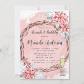 クリスマ絵を描ス・ポインセチア・ブランチ&バブリー 招待状 (正面)