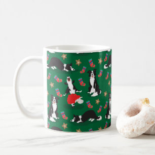 クリスマ縁どスコリーグリーン コーヒーマグカップ