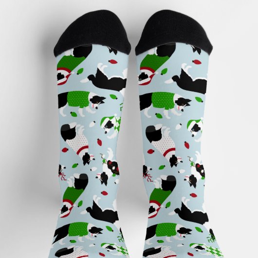 クリスマ縁どスコリーソックス ソックス (上部)