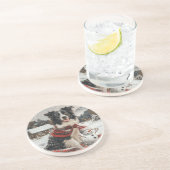 クリスマ縁どスコリードッグ雪だるま コースター (側面)