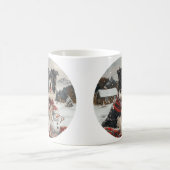 クリスマ縁どスコリードッグ雪だるま コーヒーマグカップ (中央)