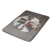 クリスマ縁どスコリードッグ雪だるま バスマット (アングル)