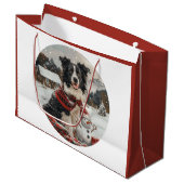 クリスマ縁どスコリードッグ雪だるま ラージペーパーバッグ (正面アングル)