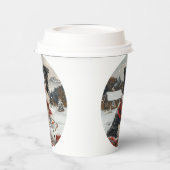 クリスマ縁どスコリードッグ雪だるま 紙コップ (左)