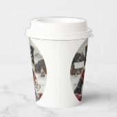 クリスマ縁どスコリードッグ雪だるま 紙コップ (右)