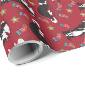 クリスマ縁どスコリーレッド ラッピングペーパー (ロールコーナー)