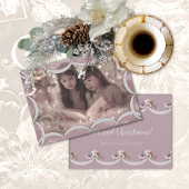 クリスマ賛美スの透明なピンクのフォトカード シーズンカード