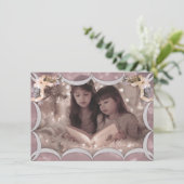 クリスマ賛美スの透明なピンクのフォトカード シーズンカード (スタンド正面)