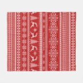 クリスマ赤と白スセーターの名前 フリースブランケット (正面(横))