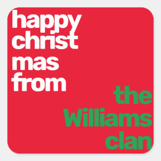 クリスミニマルスカスタムモダンパーティー赤 スクエアシール