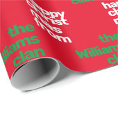 クリスミニマルスシンプルモダンカスタム赤 ラッピングペーパー (ロールコーナー)