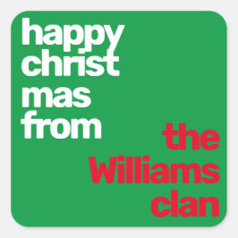 クリスミニマルスシンプルモダンパーティー赤 スクエアシール