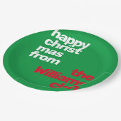 クリスミニマルスシンプルモダンパーティー赤 ペーパープレート (アングル)