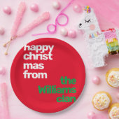 クリスミニマルスシンプルモダンパーティー赤 ペーパープレート (パーティー)