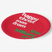 クリスミニマルスシンプルモダンパーティー赤 ペーパープレート (アングル)