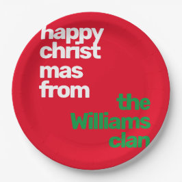 クリスミニマルスシンプルモダンパーティー赤 ペーパープレート