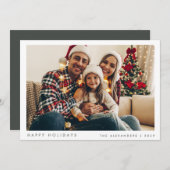 クリスミニマルスモダンマス写真グリーンH シーズンカード (正面/裏面)