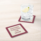 クリスミニマルモダンスタイポグラフィコースター スクエアペーパーコースター (インサイチュ)