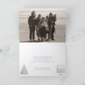 クリスムカシルバーブルーホリデイあなたの写真を追加 シーズンカード (内部)