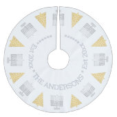 クリスムカシルバーメノラズ金ゴールドツリーズホリデイ ブラッシュドポリエステルツリースカート (正面)