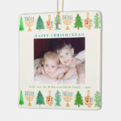 クリスムカフォトホパーソナライズされたトリデイオーナメント セラミックオーナメント (左)