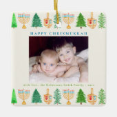 クリスムカフォトホパーソナライズされたトリデイオーナメント セラミックオーナメント (正面)