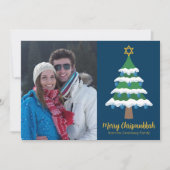 クリスムカメリーカかわいいハヌカーのクリスマスフォト シーズンカード (正面)